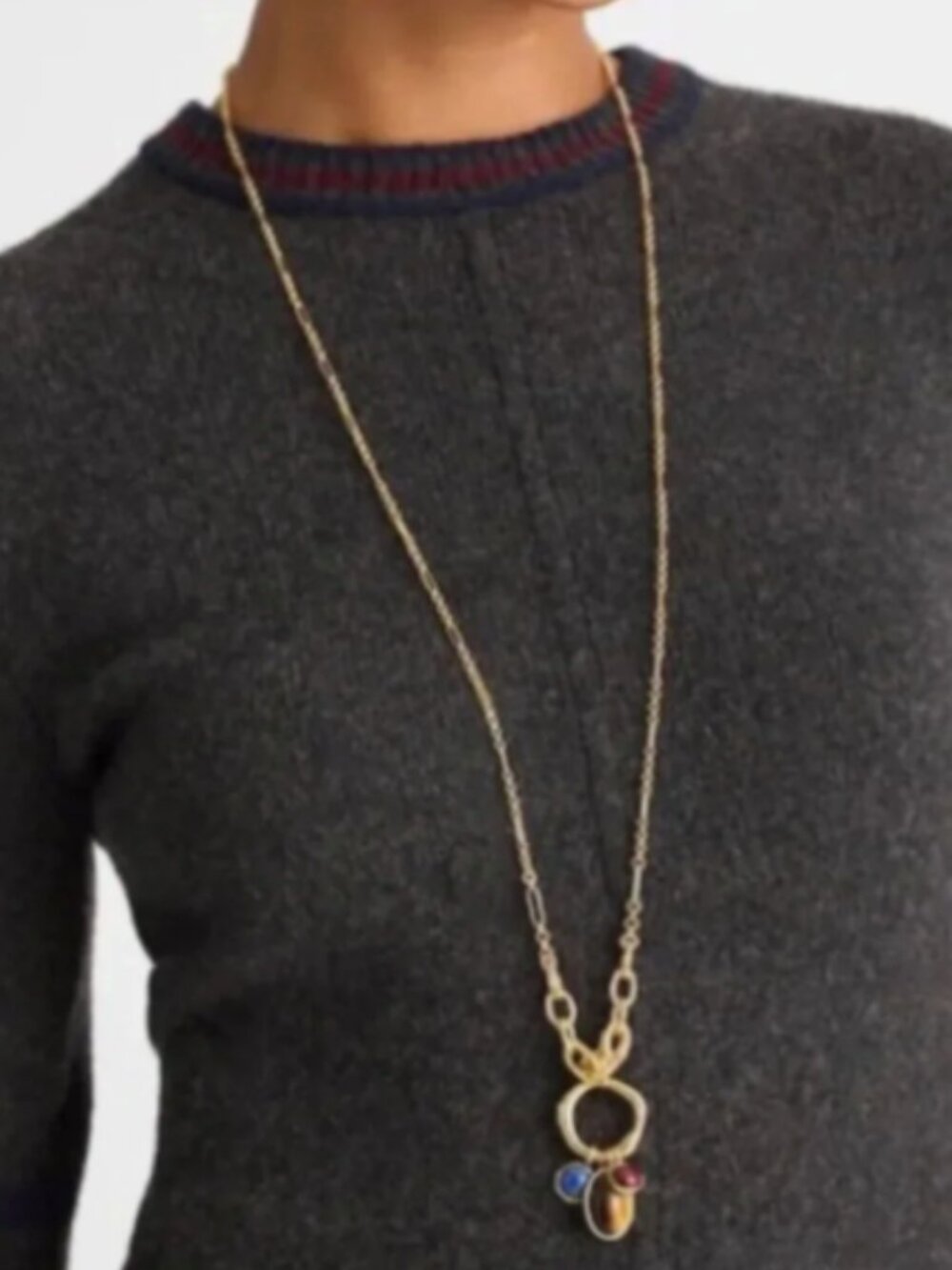 NWT Madewell Semiprecious Graduated Chain Charm Necklace - Picture 2 of 5
